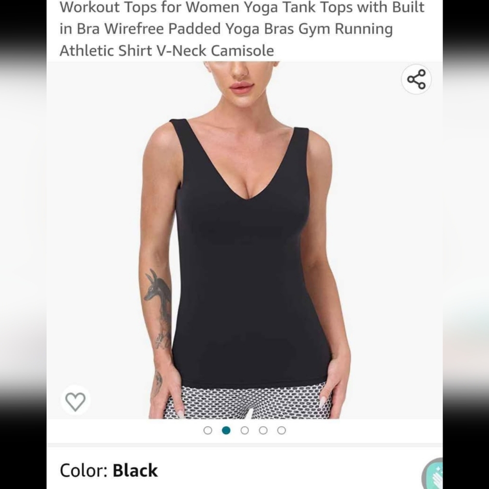 Disbest Women's Black V-Neck Tank Top L13